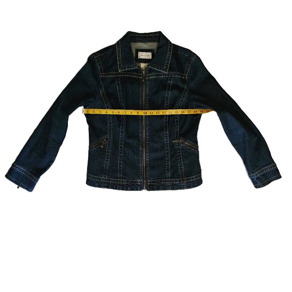 LIVE A LITTLE Blue Denim Long Sleeve Zipper Closure Jacket Size Medium - Picture 3 of 7